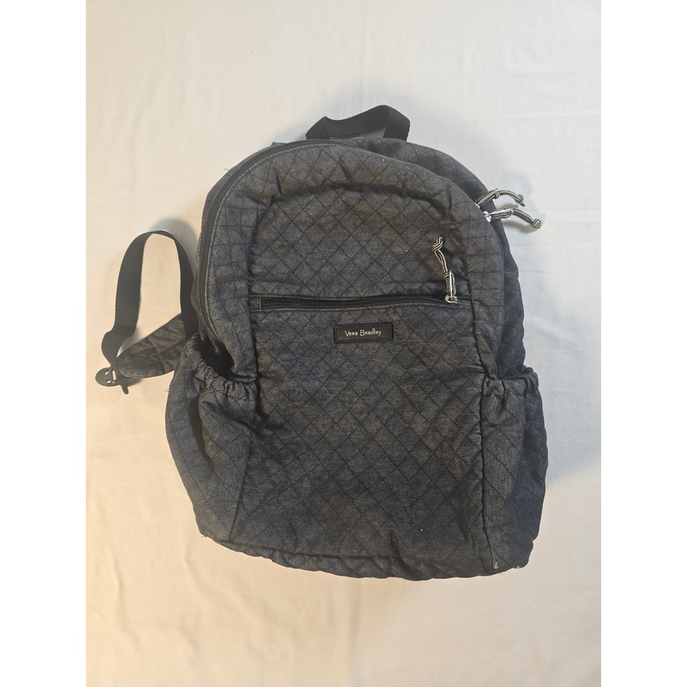 Vera Bradley Quilted Denim Backpack Gray Blue Diamond Stitch 26248-127 Bag